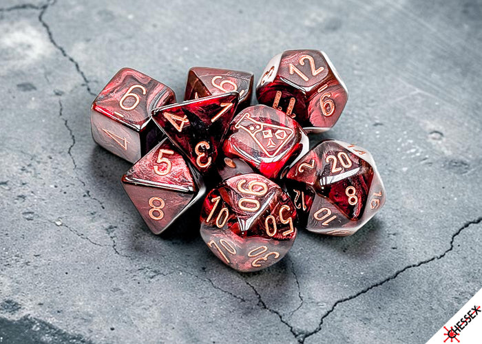 Chessex Lab Dice 10 Set: Lustrous - Gothic/copper (8)