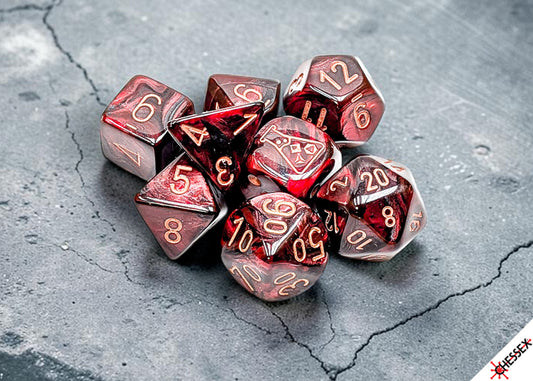 Chessex Lab Dice 10 Set: Lustrous - Gothic/copper (8)