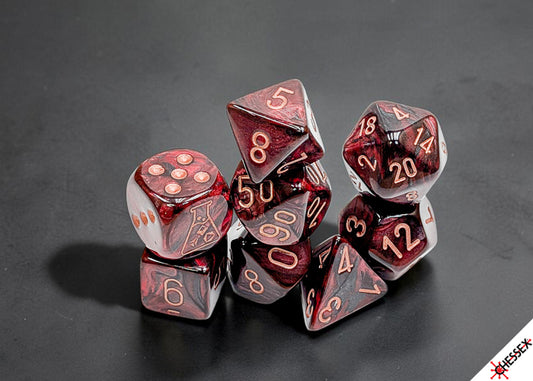 Chessex Lab Dice 10 Set: Lustrous - Gothic/copper (8)