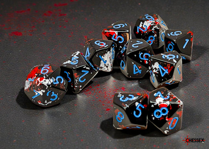Chessex d10 Set: Brush - Dark Side/blue (10)