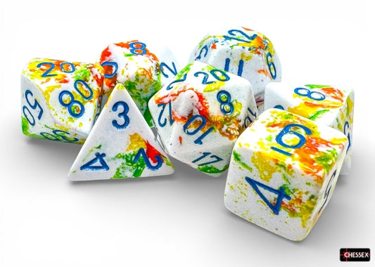 Chessex Dice Set: Brush - Breezy/blue (7)