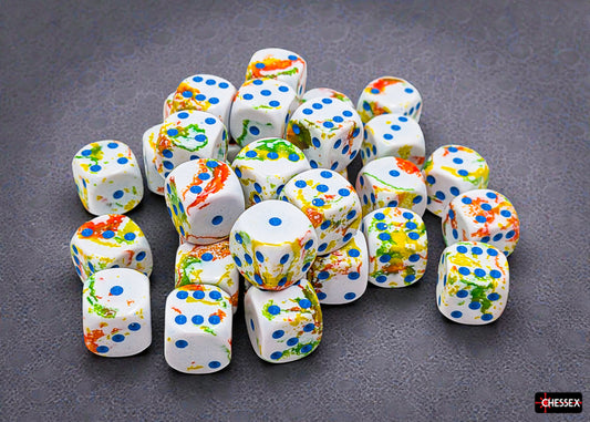 Chessex 12mm d6 Set: Brush - Breezy/blue (36)