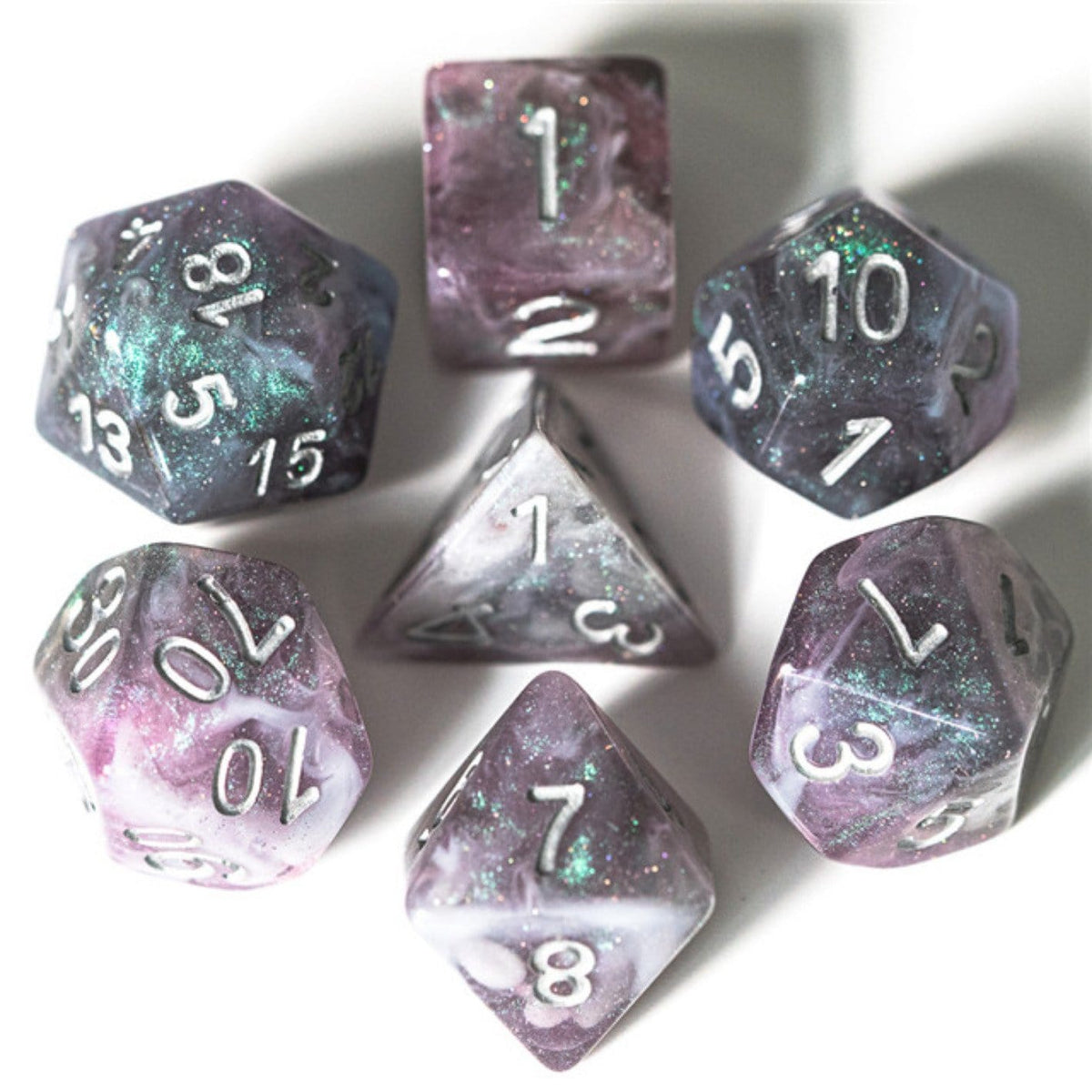 Foam Brain Games Dice Set: Night Sky Aurora (7)