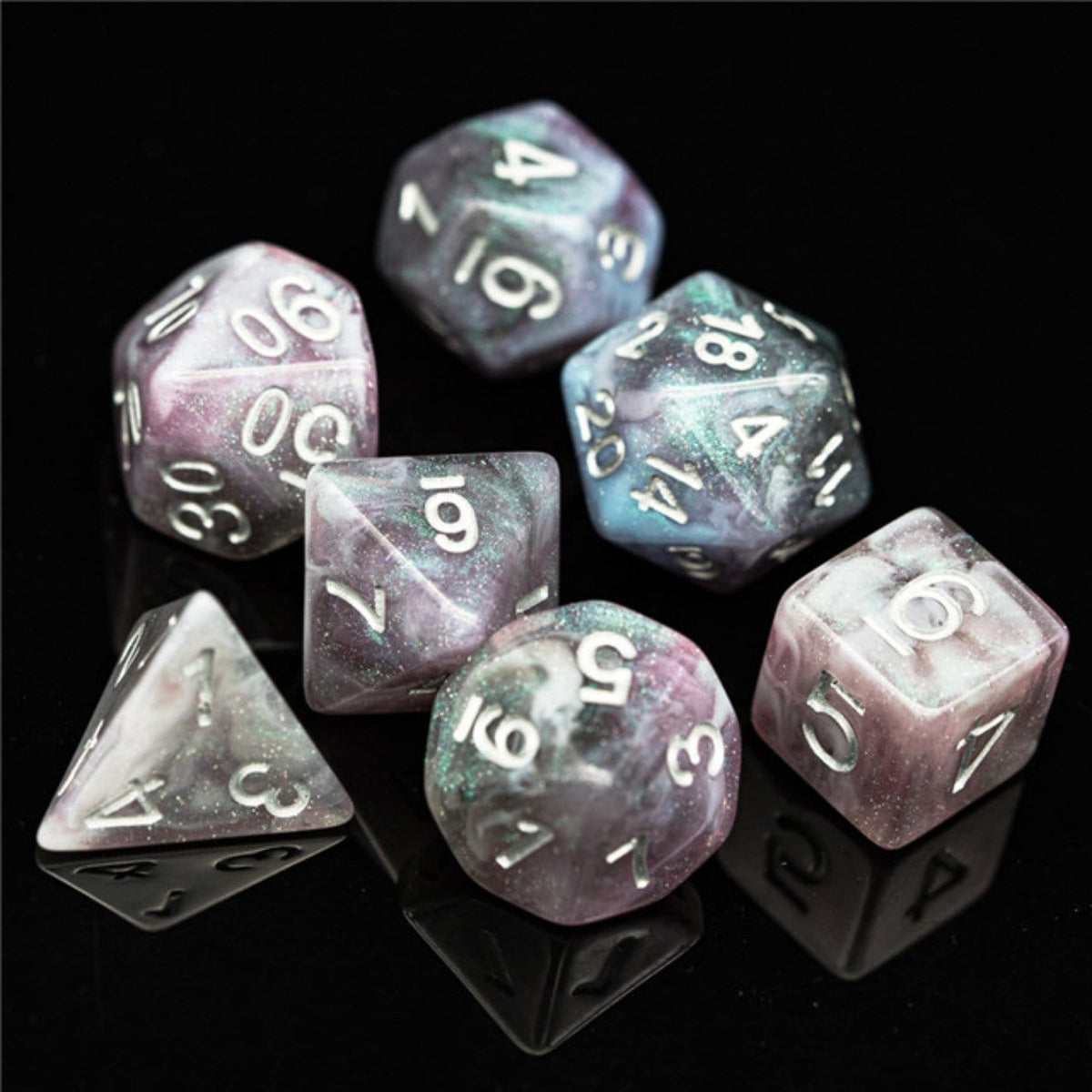 Foam Brain Games Dice Set: Night Sky Aurora (7)