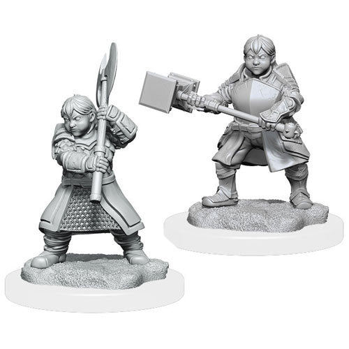 Critical Role Unpainted Miniatures: W1 Dwarf Dwendalian Empire Fighter Female