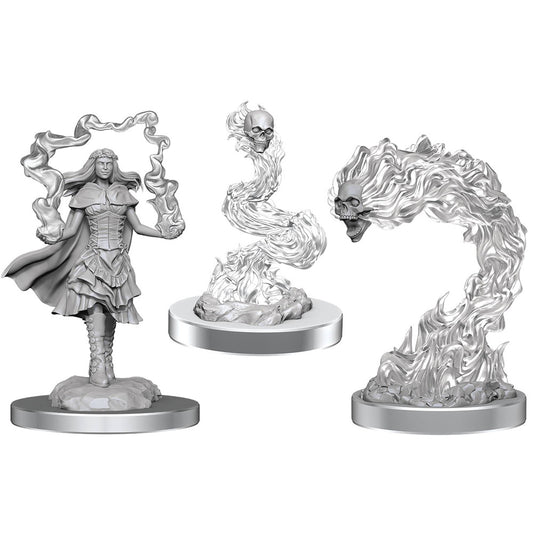 D&D Nolzur's Marvelous Unpainted Minis: W21 Dark Spellcaster & Flameskulls