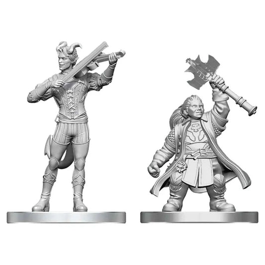 D&D Nolzur's Marvelous Unpainted Minis: Tiefling Bard & Dwarf Cleric