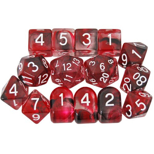 R4I Dice w/ Arch'd4: Diffusion - Bloodstone w/ White (15)