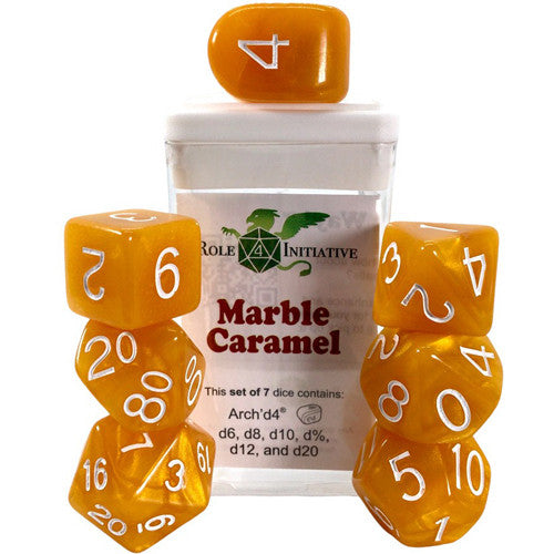 R4I Dice w/Arch'd4: Marble - Caramel (7)