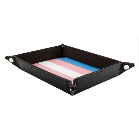 FanRoll Pride Fold-Up Velvet Dice Tray: Transgender