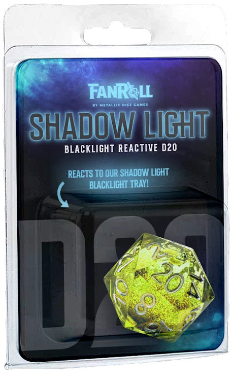 FanRoll Dice: Shadow Light Liquid Core - D20 (Blacklight Reactive)