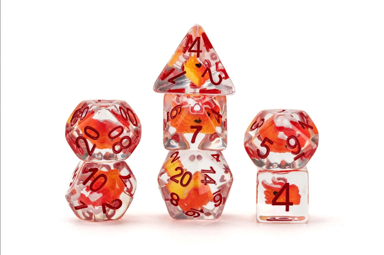 Dragon Storm Dice Set: Inclusion - Red Dragon (7)