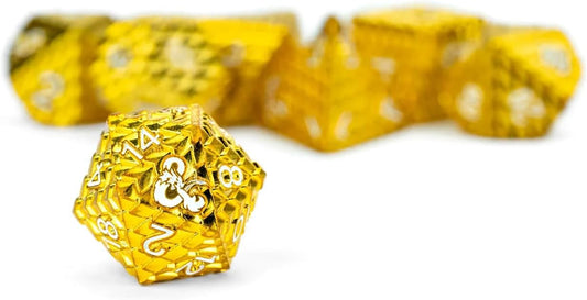 D&D Metal Dice Set: Dragon Scale - Gold (7)