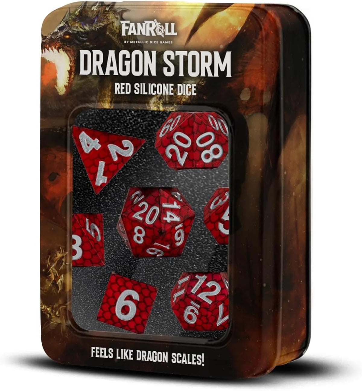 D&D Silicone Dice Set: Dragon Scale - Red (7)