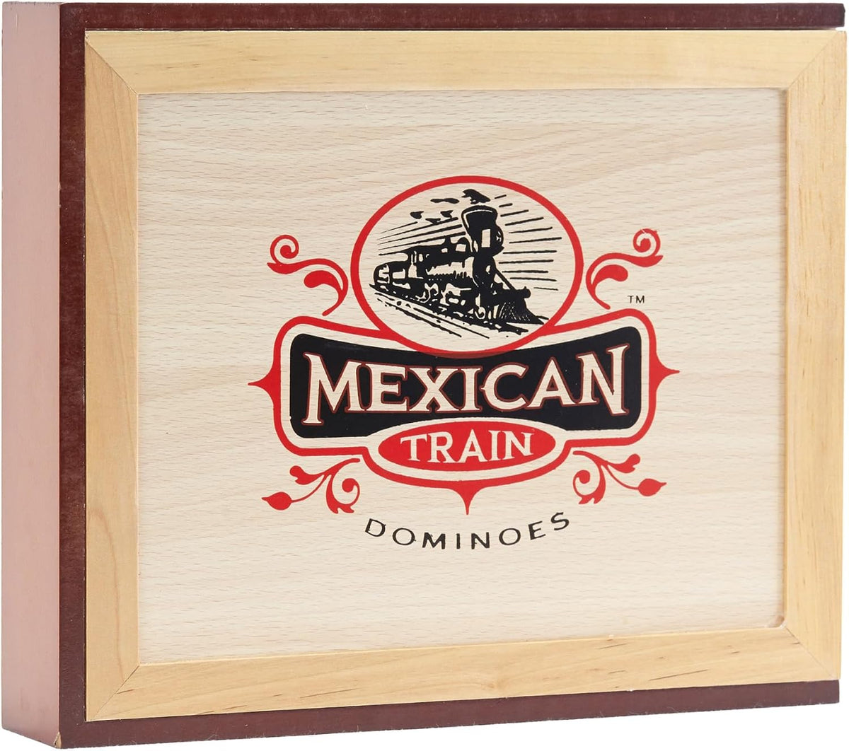Mexican Train Dominoes (Wooden Case)