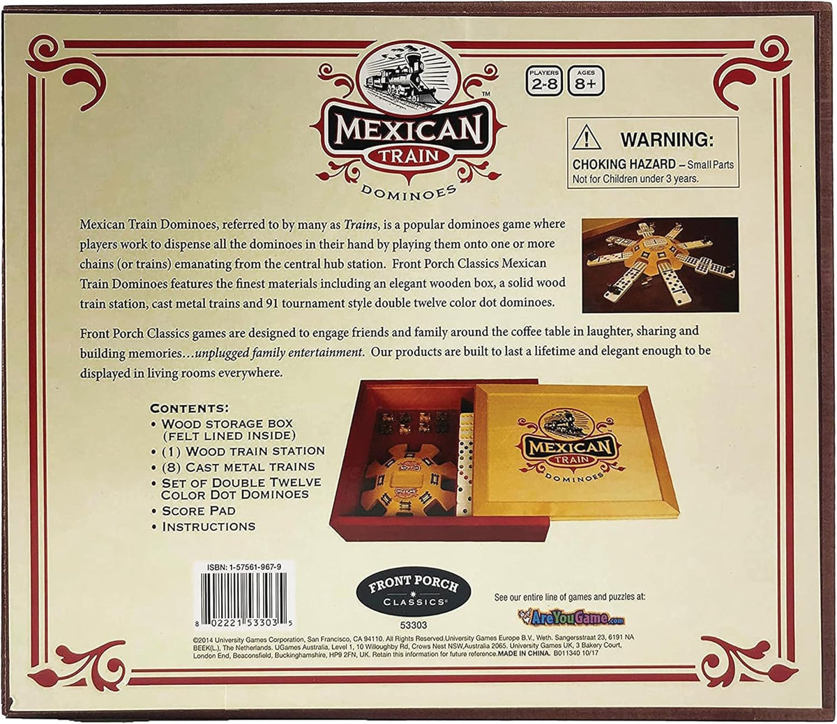Mexican Train Dominoes (Wooden Case)