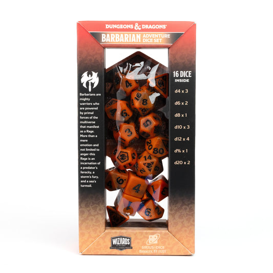 Sirius D&D Adventure Dice Set: Barbarian - Orange (15-Set)