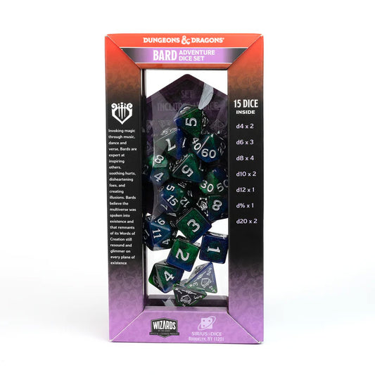 Sirius D&D Adventure Dice Set: Bard - Blue/Green (15-Set)
