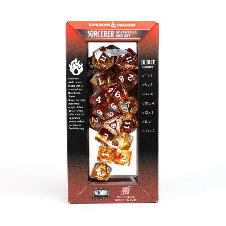 Sirius D&D Adventure Dice Set: Sorcerer - Orange (16-Set)