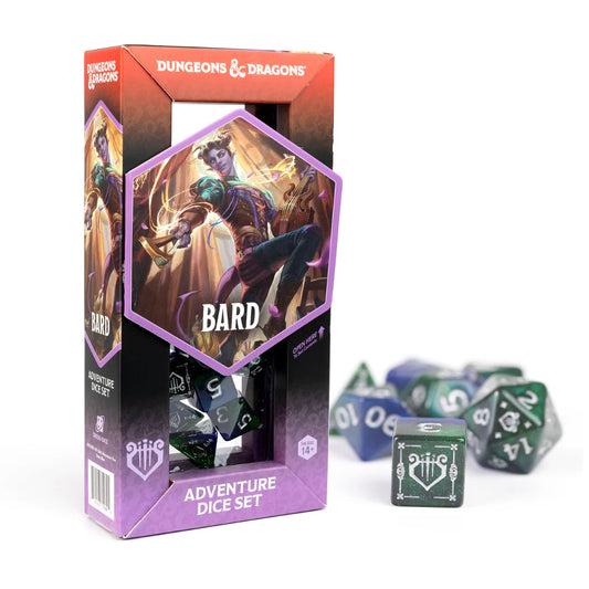 Sirius D&D Adventure Dice Set: Bard - Blue/Green (15) [2024 Version]