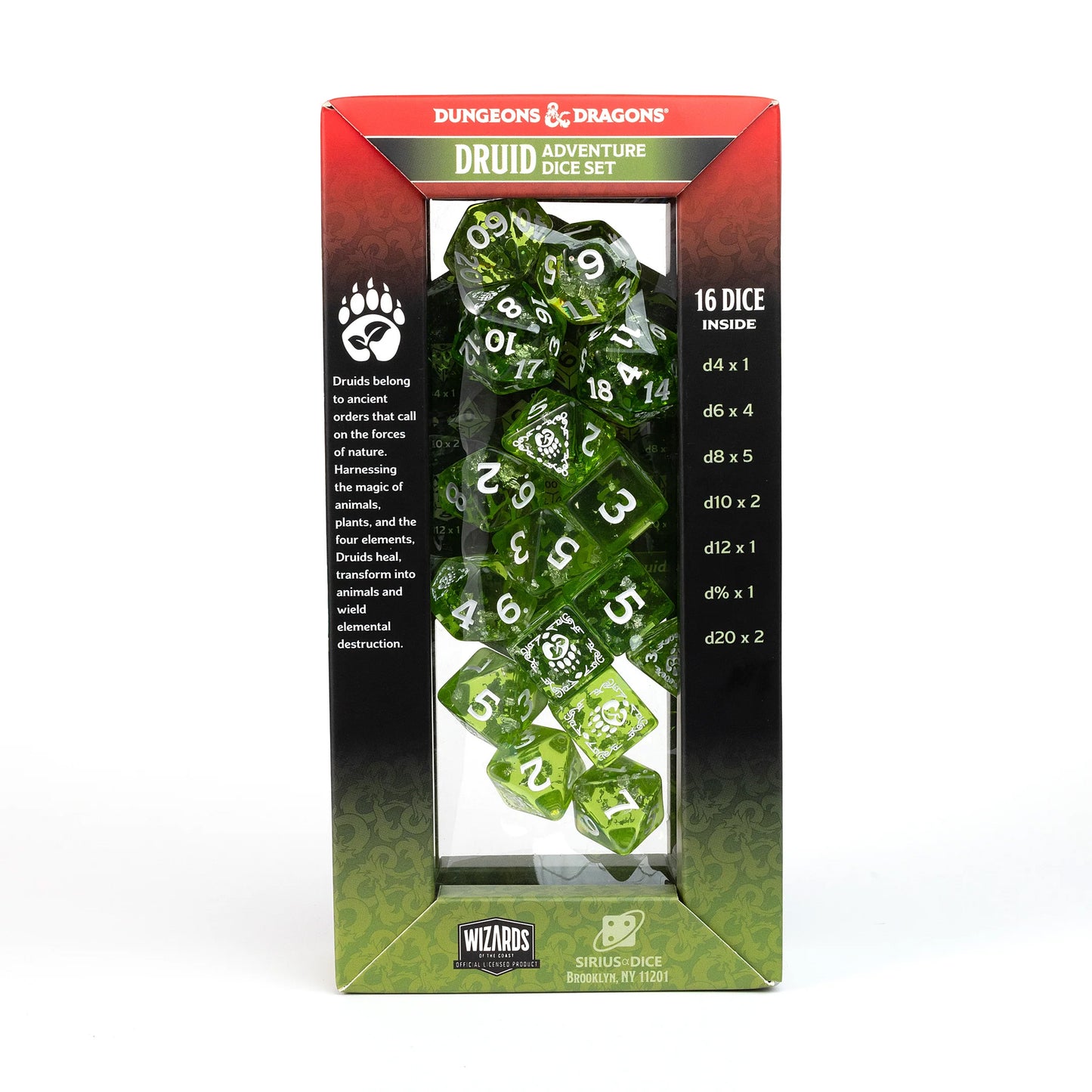 Sirius D&D Adventure Dice Set: Druid - Green (15) [2024 Version]