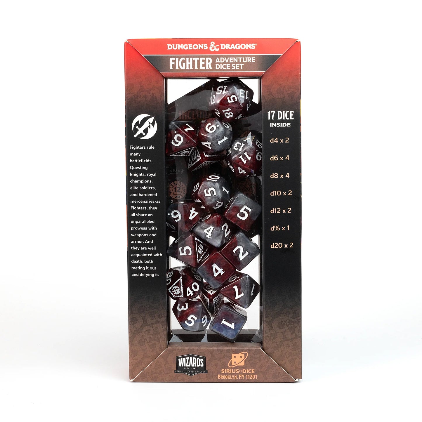 Sirius D&D Adventure Dice Set: Fighter - Red (17) [2024 Version]