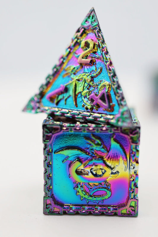Foam Brain Games Metal Dice Set: Chained Dragon - Mystic (7)