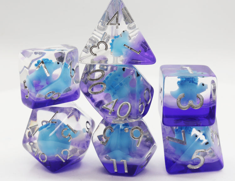 Foam Brain Games Dice Set: Blue Stegosaurus (7)