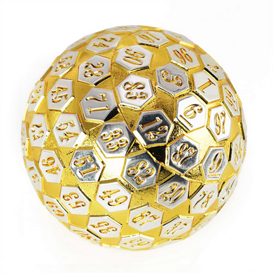 Foam Brain Games Metal d100: Gold/Silver