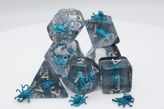 Foam Brain Games Dice Set: Teal Octopus (7)
