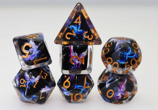 Foam Brain Games Dice Set: Dark Pegasus (7)