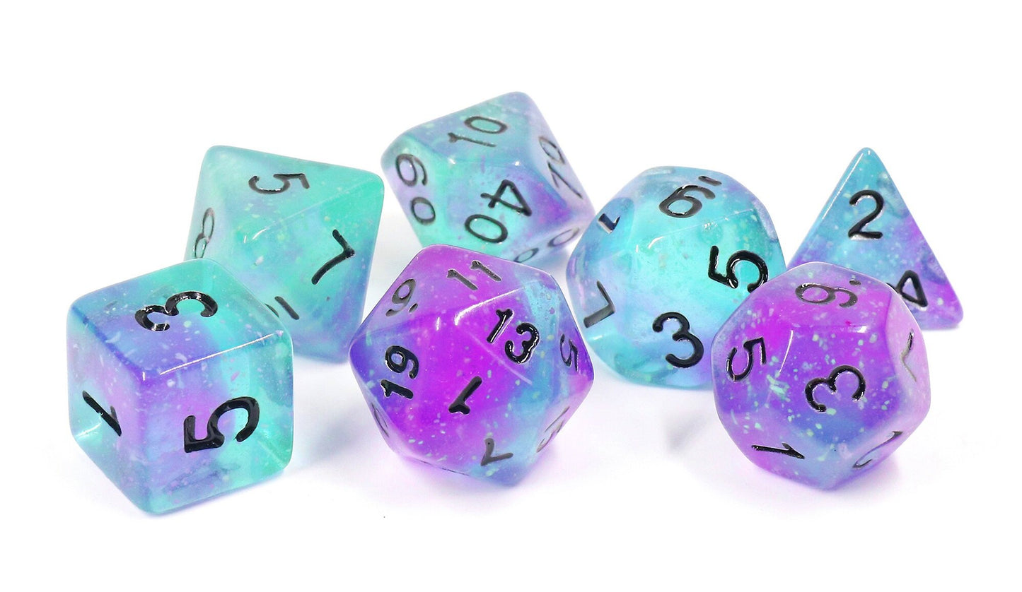 Sirius Dice Set: Peacock Glowworm