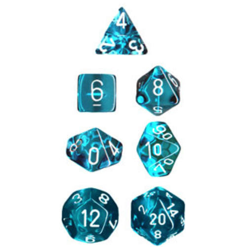 Chessex Dice Set: Translucent Teal w/White (7)