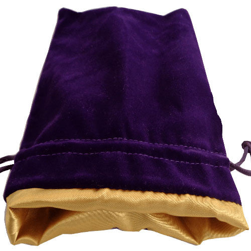 Metallic Dice Games: 6x8in Velvet Bag - Purple with Gold Lining