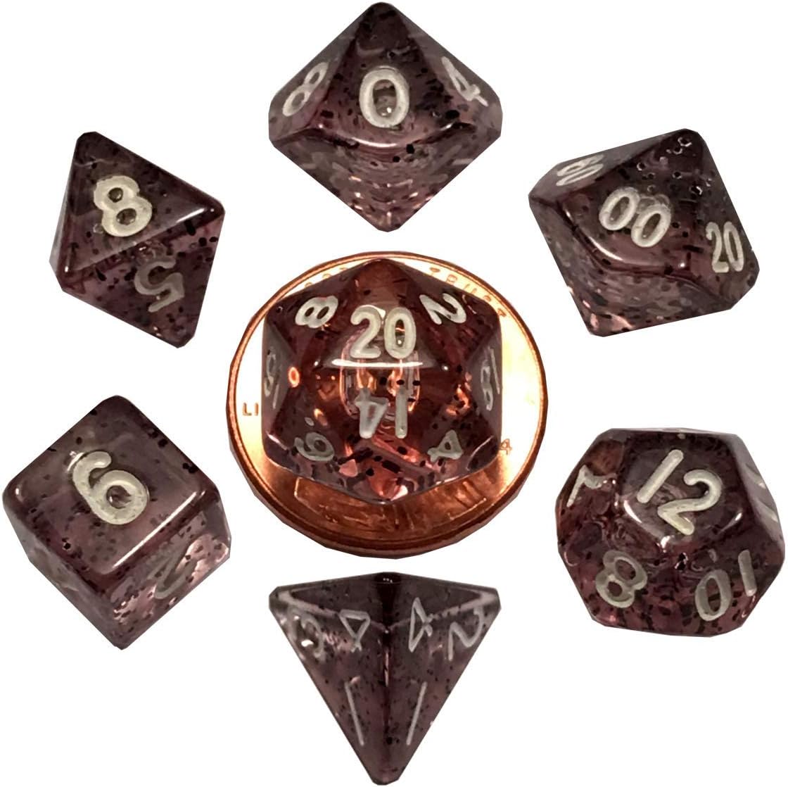FanRoll Miniature Dice Set: Ethereal Black/White (7)