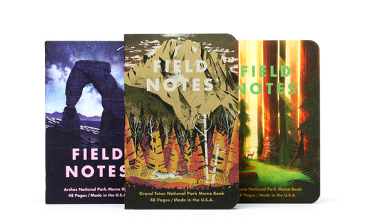 Field Notes 3-Pack: National Parks Series D - Grand Teton, Arches, Sequoia