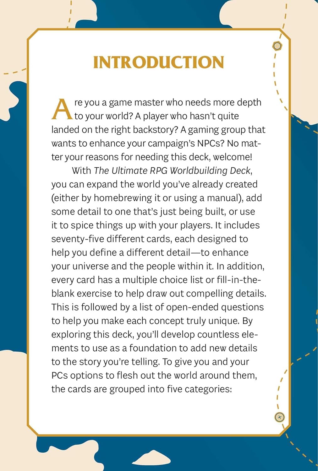 The Ultimate RPG Worldbuilding Deck: 75 Cards to Create and Customize Your Own Game World