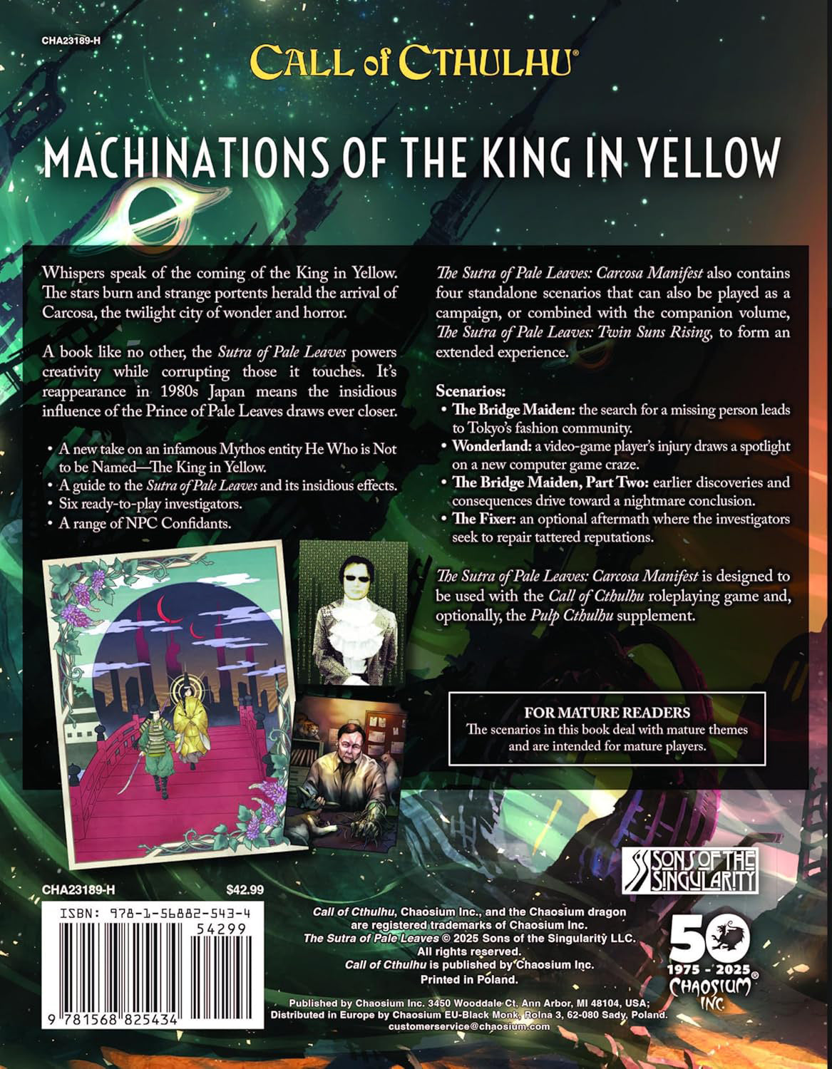 Call of Cthulhu 7E RPG: The Sutra of Pale Leaves Volume 2, Carcosa Manifest