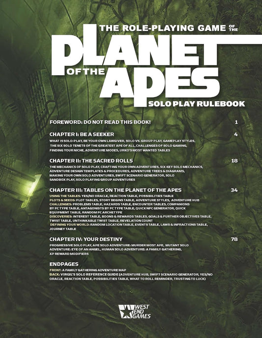 Planet of the Apes RPG: Solo Play Rulebook