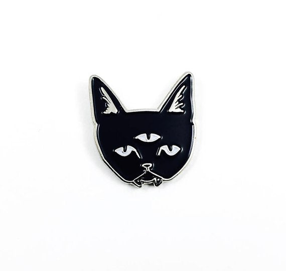 Dripface Enamel Pin: Three-Eyed Cat