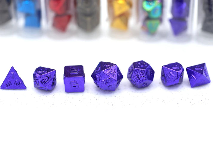 Hymgho 10mm Mini Metal Dice Set: Purple (7)