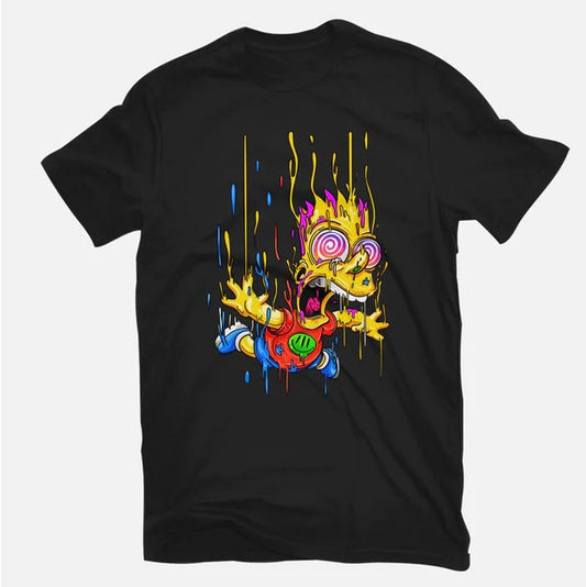 T-Shirt: Melting Bart - Black