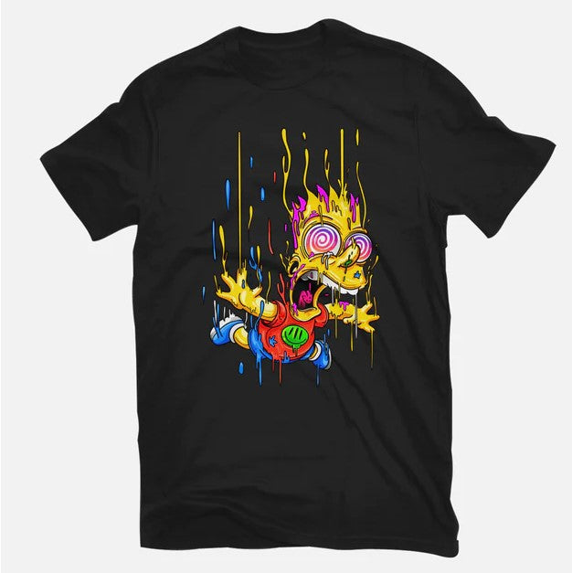 T-Shirt: Melting Bart - Black
