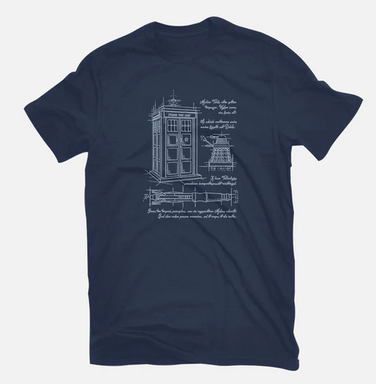 T-Shirt: Time Travel Schematic - Navy