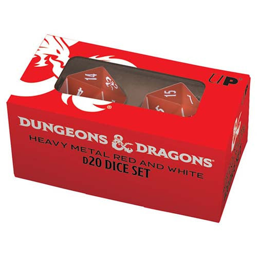 Metal Dice Set: Dungeons & Dragons Red/White D20 Set
