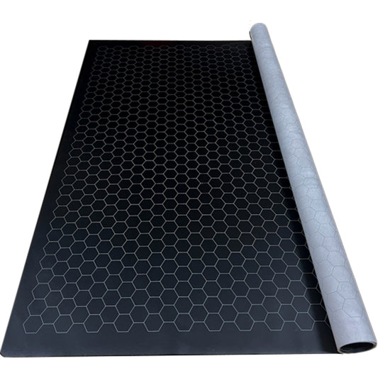 Reversible Megamat: 1-inch Hex - Black/Grey (34.5" x 48")