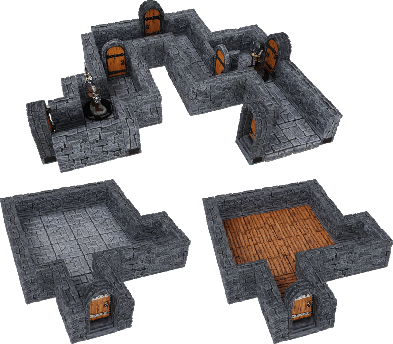 WarLock Tiles: Dungeon Tiles Expansion - One Inch Straight Walls