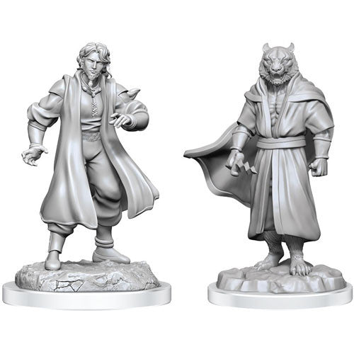 Critical Role Unpainted Miniatures: W3 Male Human Sorcerer Merchant & Tiger Demon