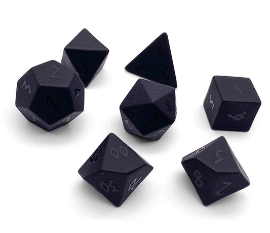 Gemstone Dice: Norse Foundry - Black Obsidian (Raised Numbers)