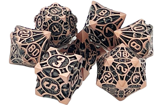 Old School Metal Dice Set: Gnome Forged - Ancient Bronze